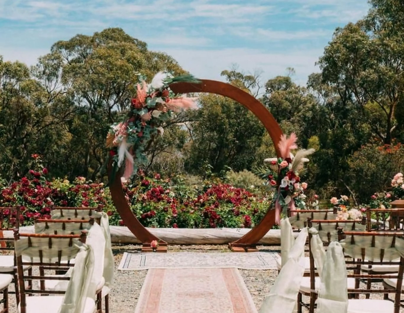 Outdoor wedding ceremony at Rose Social