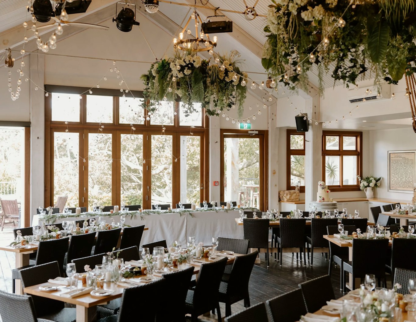 Wedding reception setup at The Boat House