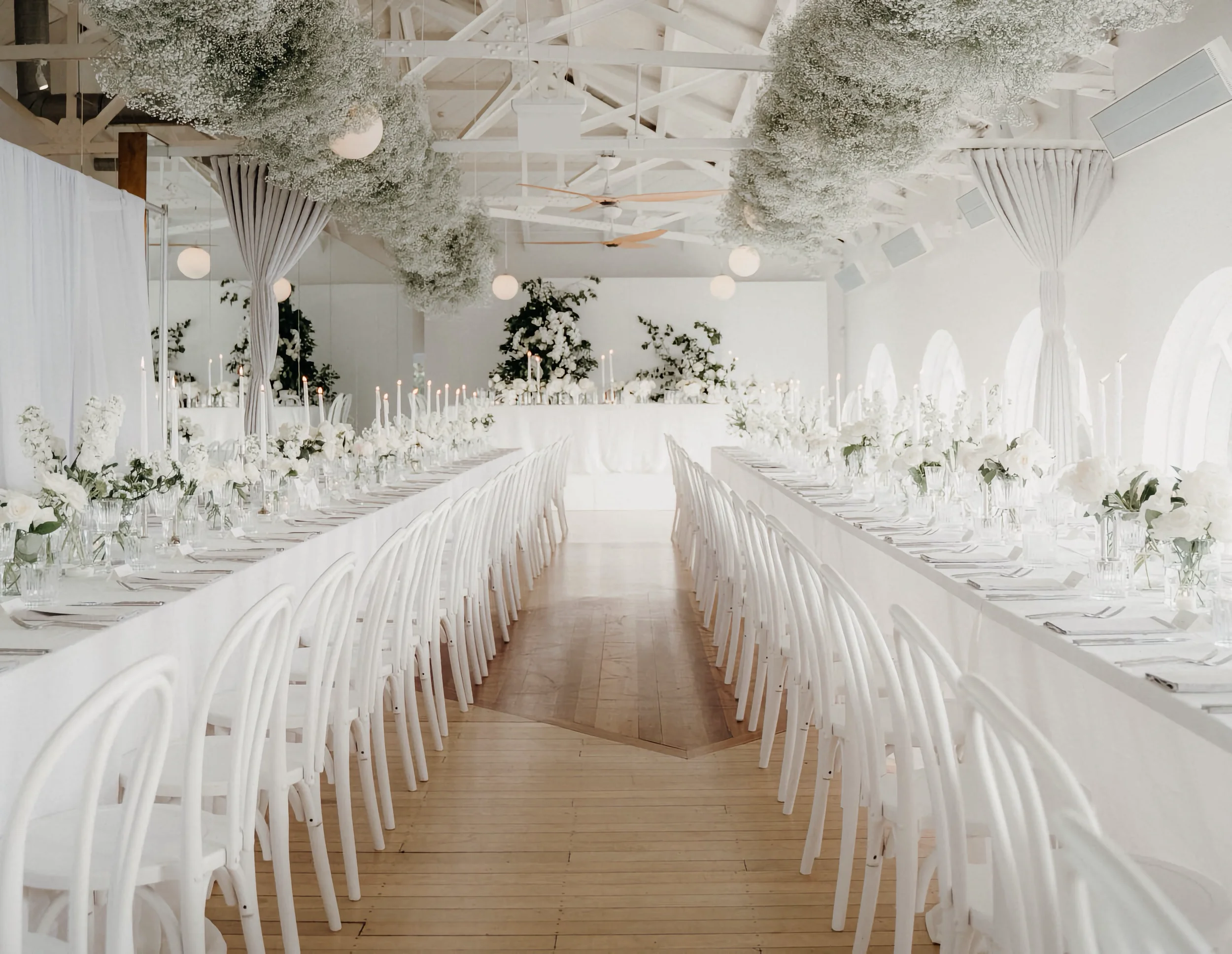 Wedding reception setup at Mantells Tamaki Drive
