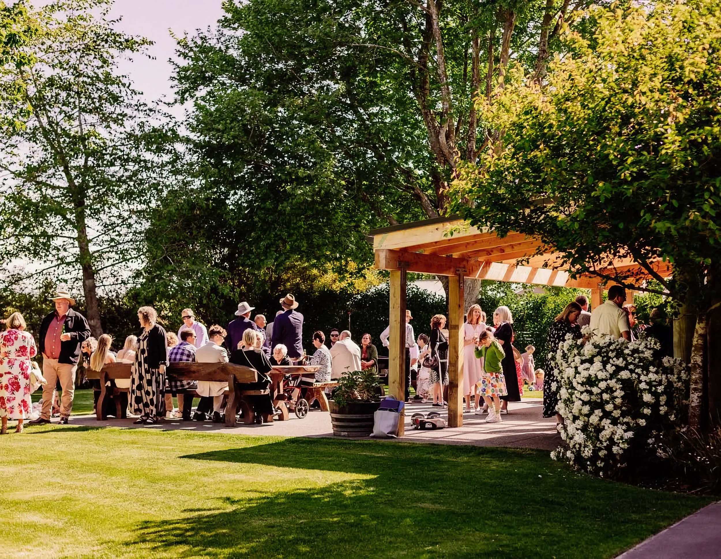 Guests outdoors at Omarino Estate