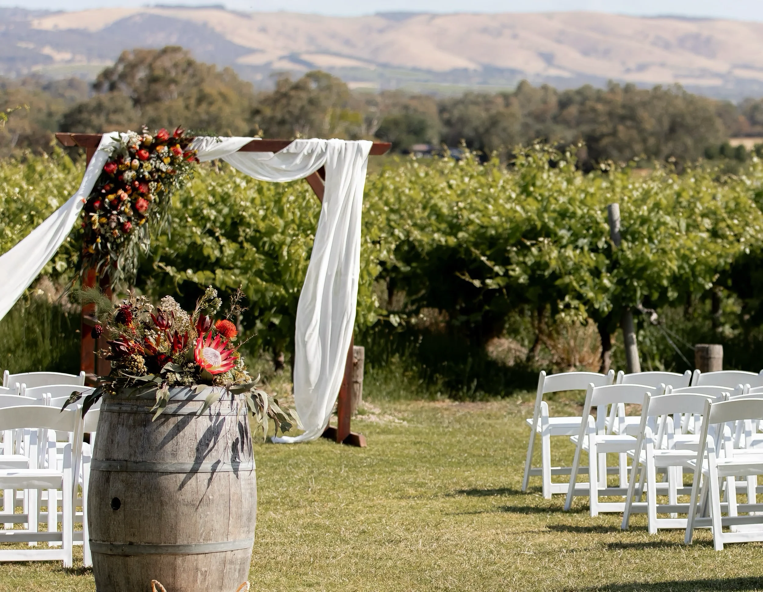 Outdoor ceremony setup at Ekhida Kitchen