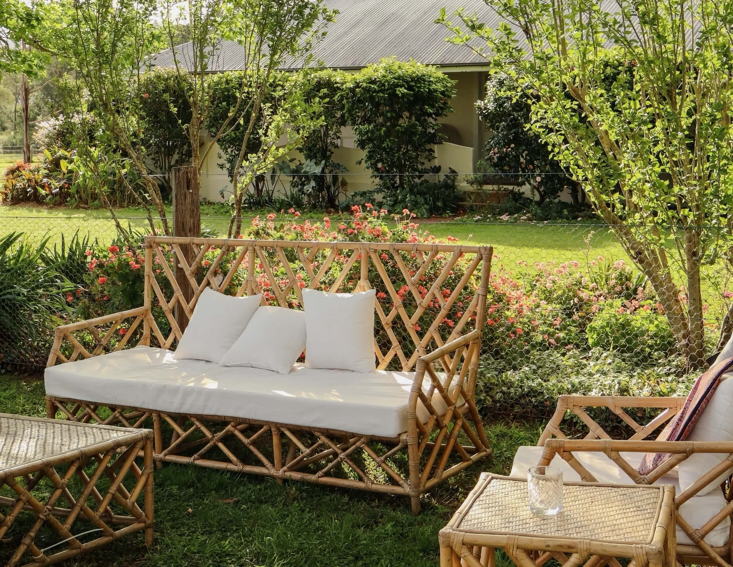 Outdoor seating at Willow Farm