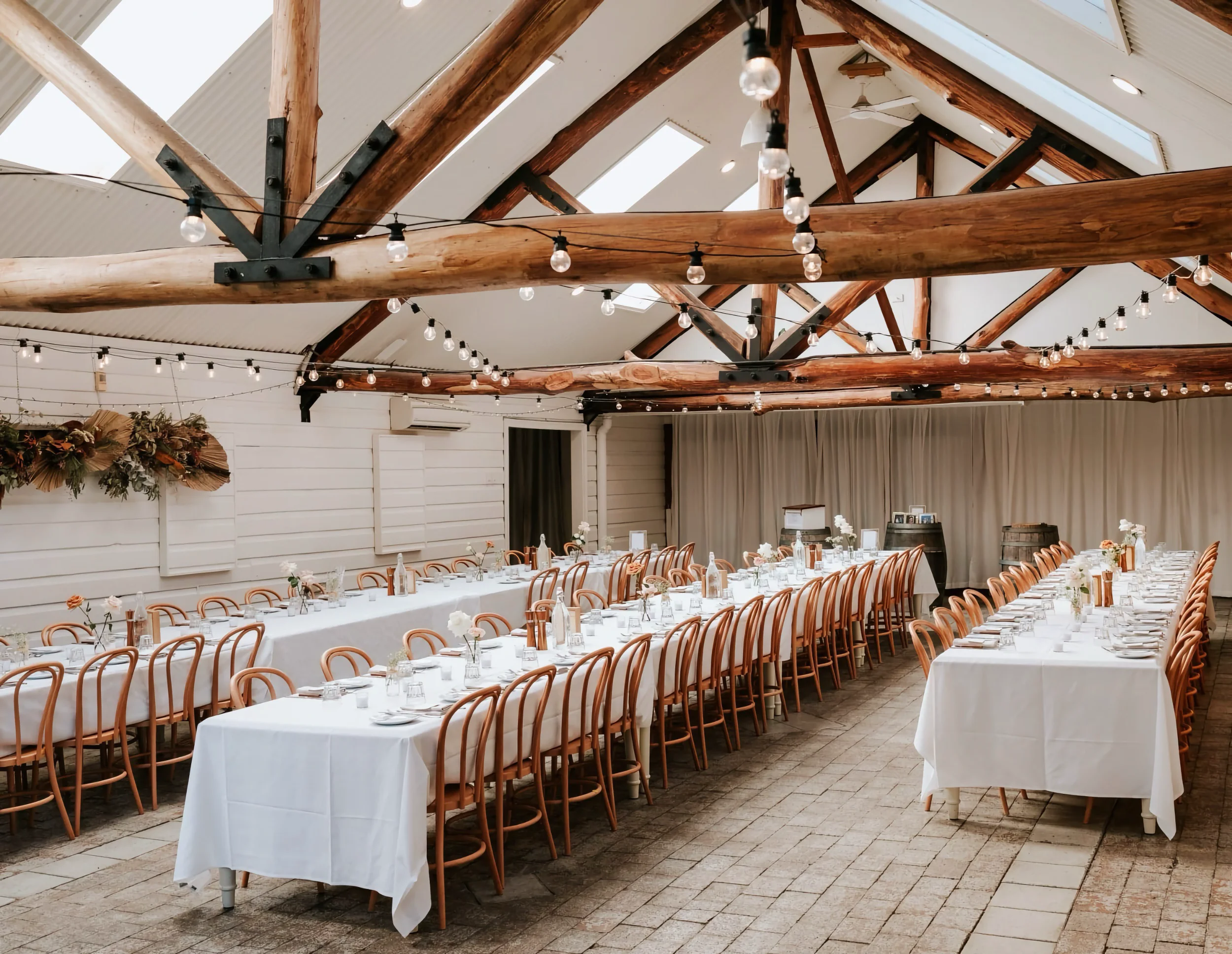 Wedding reception setup at Robertson Public House