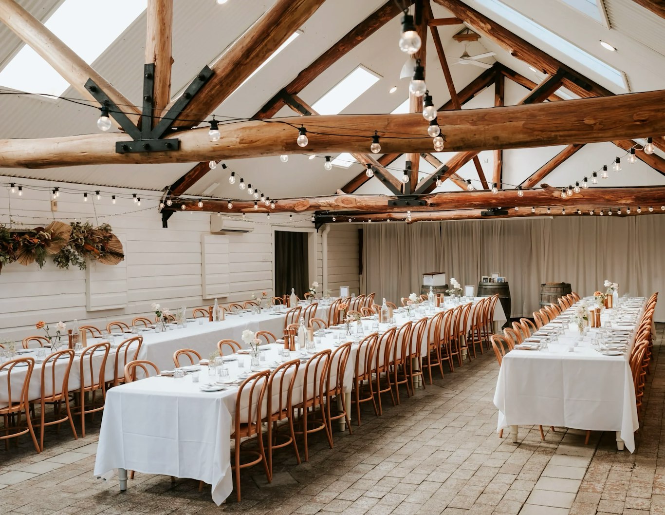 Wedding reception setup at Robertson Public House