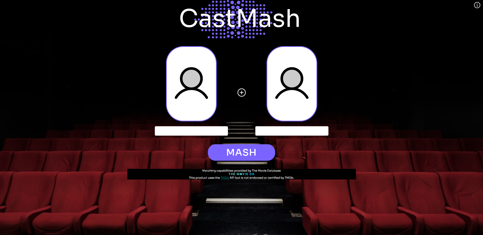 screenshot of cast mash index page
