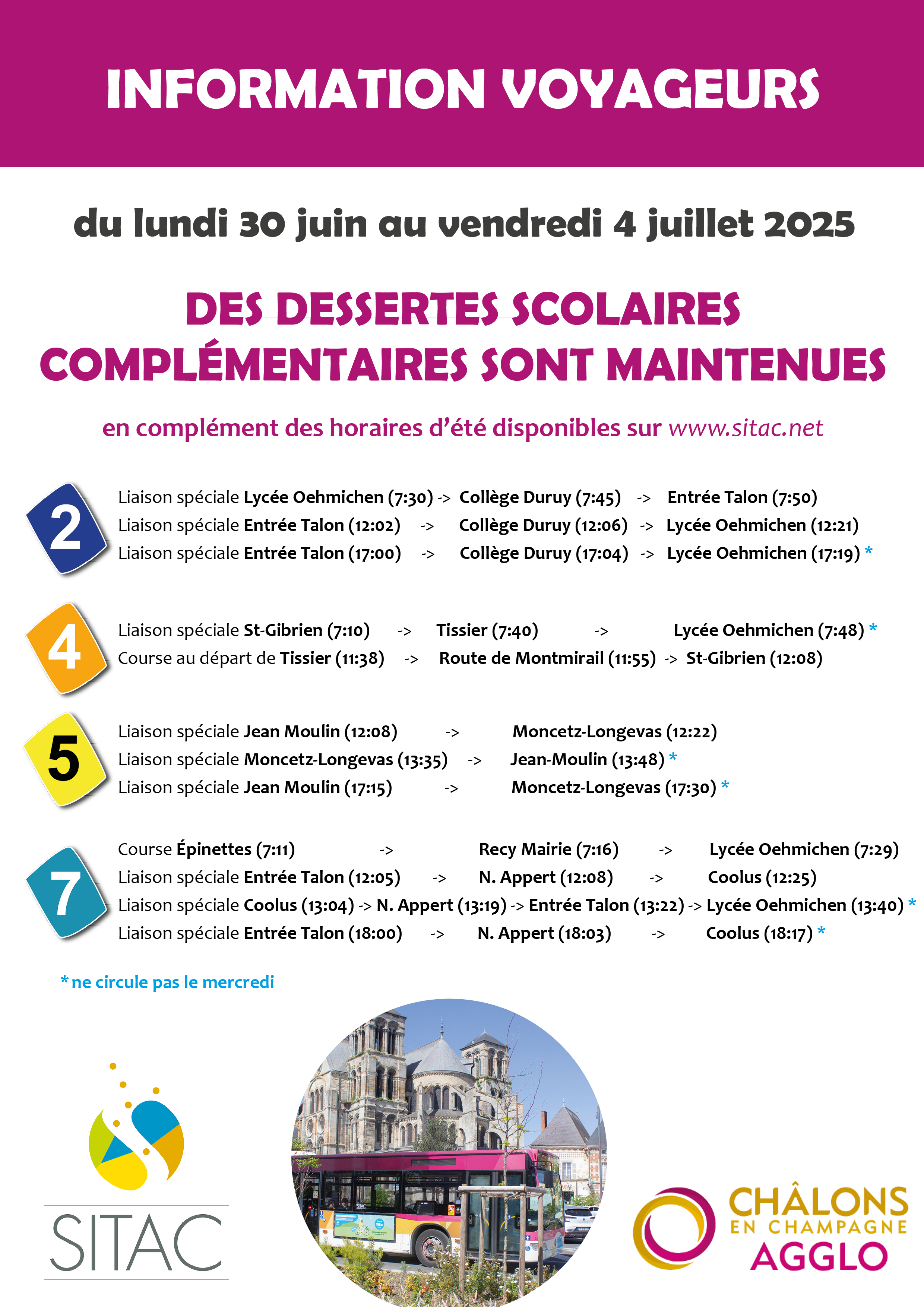 Dessertes scolaires maintenues