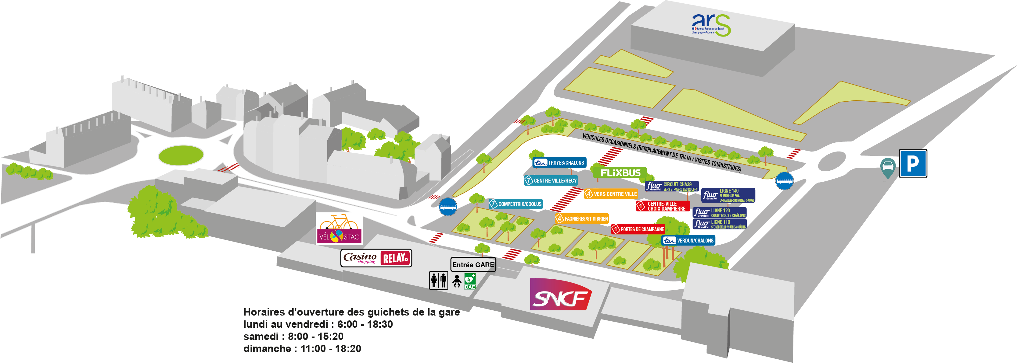 Plan de la gare de Châlons-en-Champage