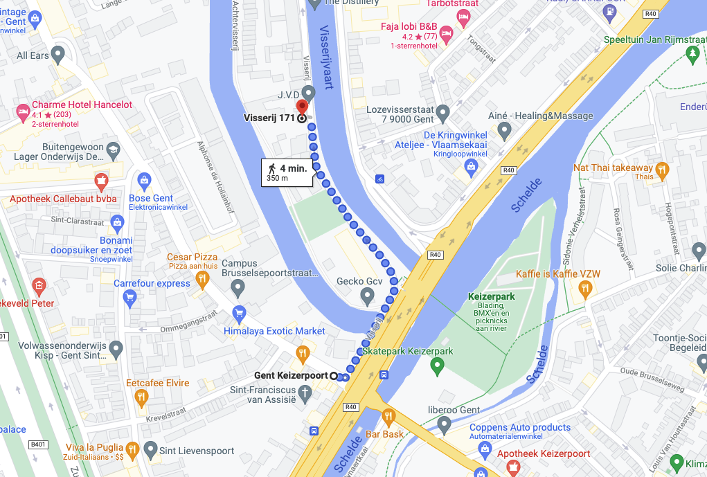 Screenshot of Craftzing Ghent location Google maps