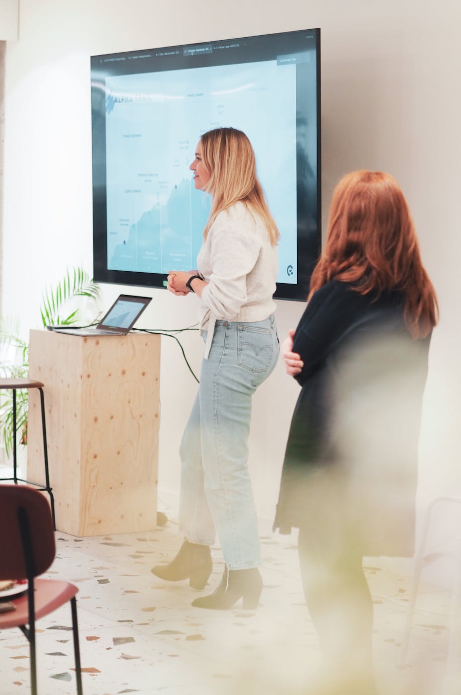 two women presenting during food for thought session