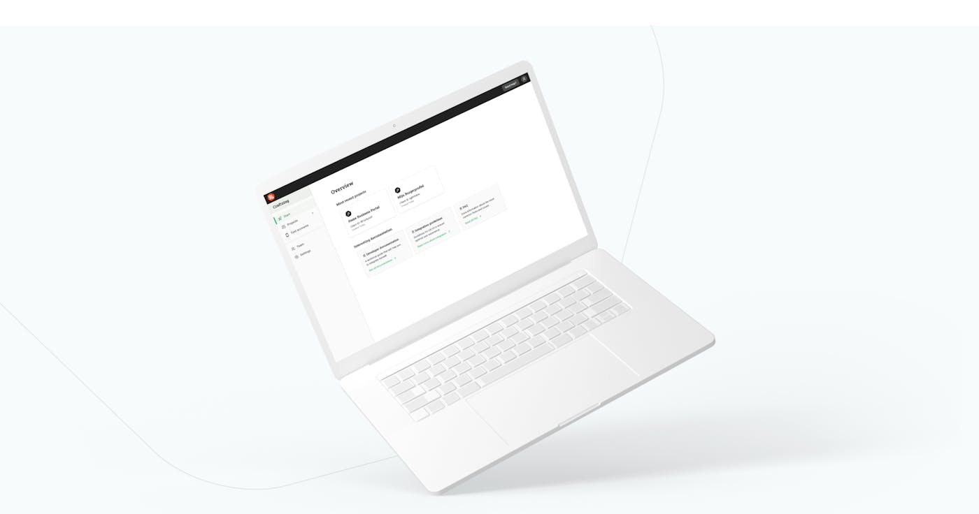 Laptop mock-up with a screenshot of the itsme business portal