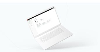 Laptop mock-up with a screenshot of the itsme business portal