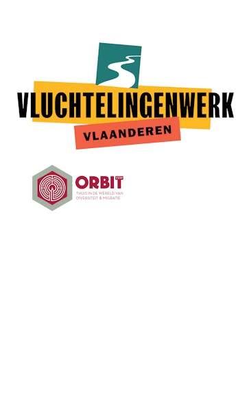 Logo of Vluchtelingenwerk Vlaanderen and Orbit vzw