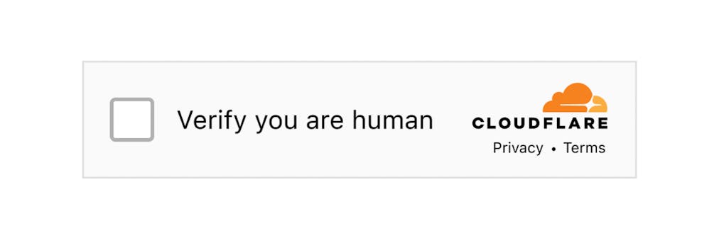 Turnstile form verification checkbox.