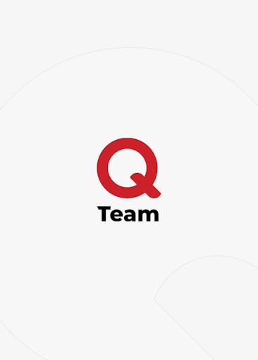 QTeam logo on a light grey background.