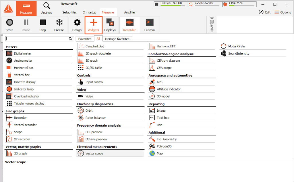 Add new display widget dropdown in DewesoftX Add new display widget dropdown in DewesoftX