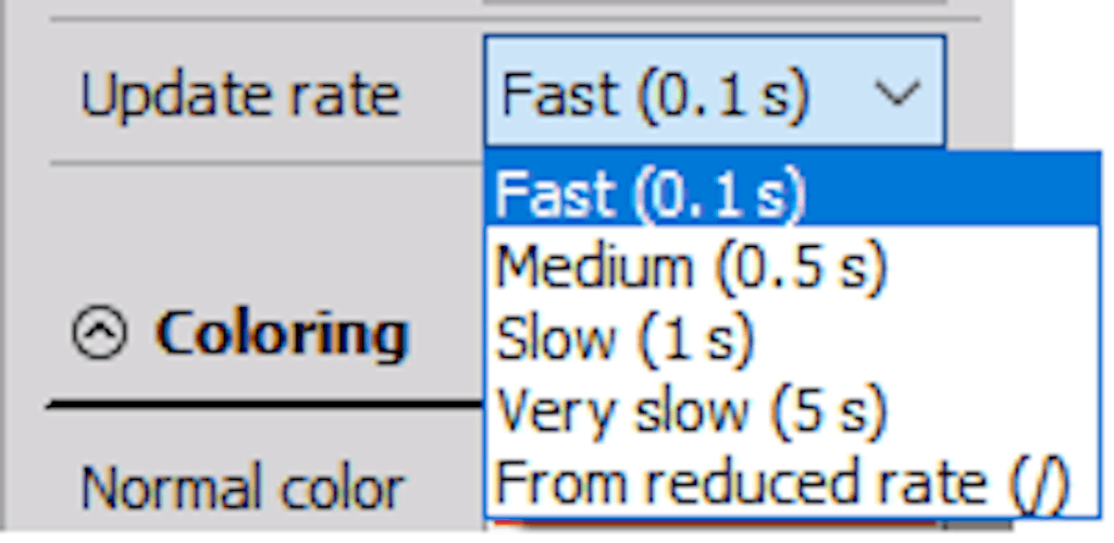 DewesoftX digital meter update rates