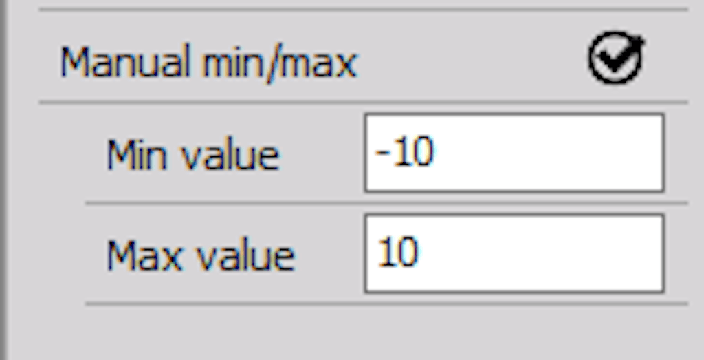 Setting minimum and maximum values on DewesoftX analog meter