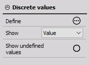 Descrete display show values option Descrete display show values option