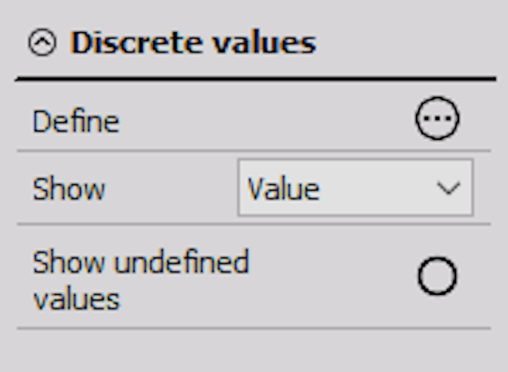 Descrete display show values option