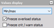 DewesoftX overload indicator values display DewesoftX overload indicator values display