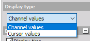 DewesoftX tabular values display types options DewesoftX tabular values display types options