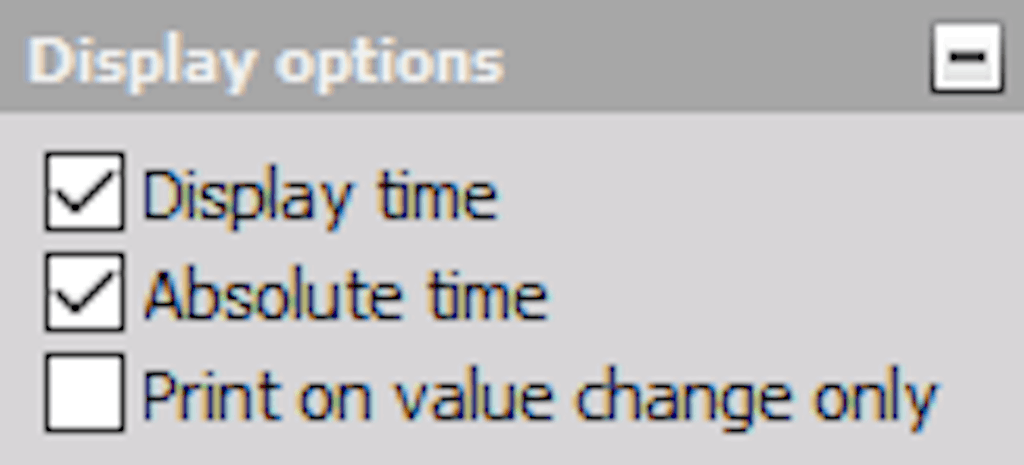 DewesoftX tabular values display options