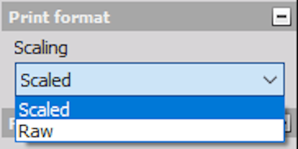 DewesoftX tabular values display print formats