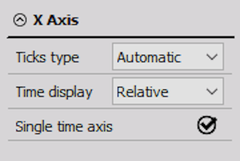 DewesoftX recorder X-axis options