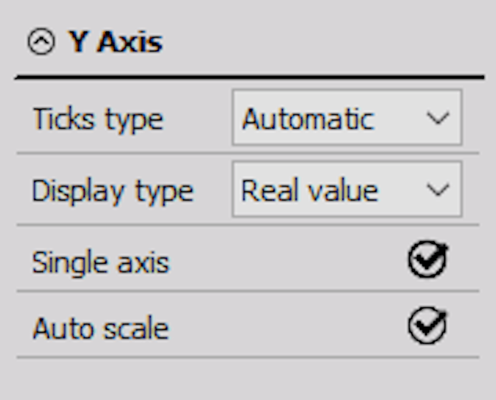 DewesoftX recorder Y-axis options