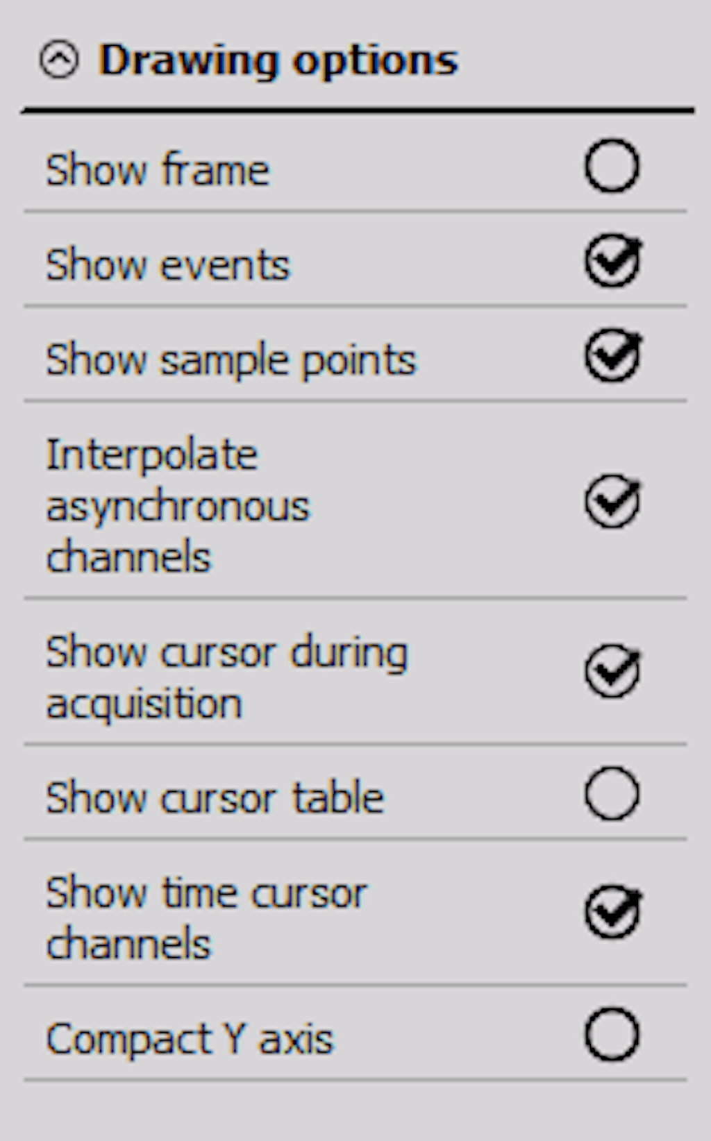 DewesoftX recorder drawing options