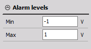 DewesoftX vertical recorder alarm levels options DewesoftX vertical recorder alarm levels options