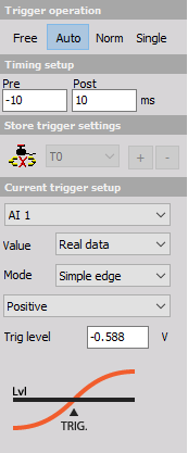 DewesoftX scope auto trigger option DewesoftX scope auto trigger option
