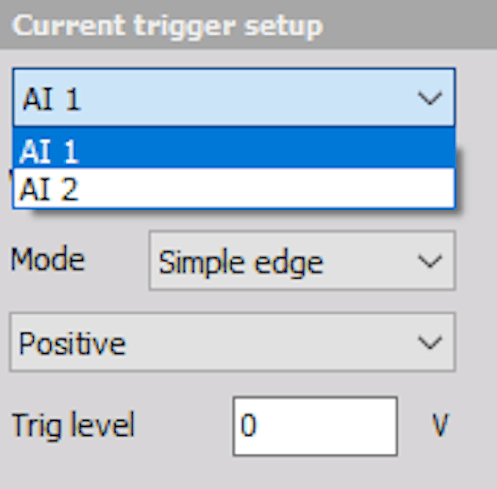 DewesoftX scope channel selector
