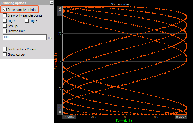 DewesoftX xy recorder draw sample points DewesoftX xy recorder draw sample points