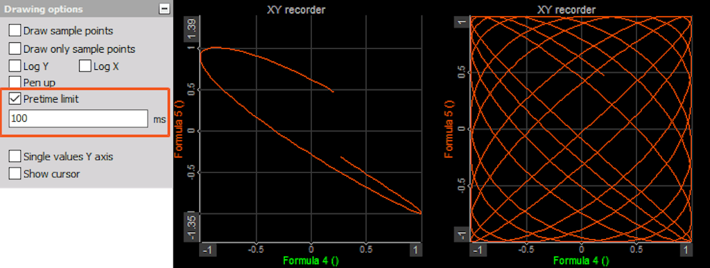 DewesoftX xy recorder pretime limit 