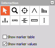 DewesoftX 2D graph interaction toolbar DewesoftX 2D graph interaction toolbar