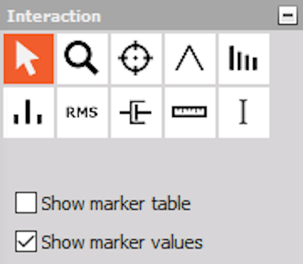DewesoftX 2D graph interaction toolbar