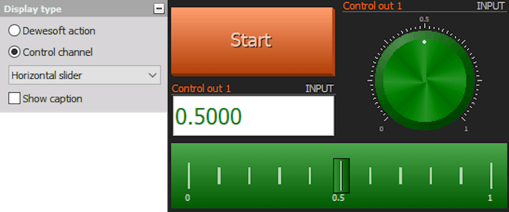 DewesoftX input control options
