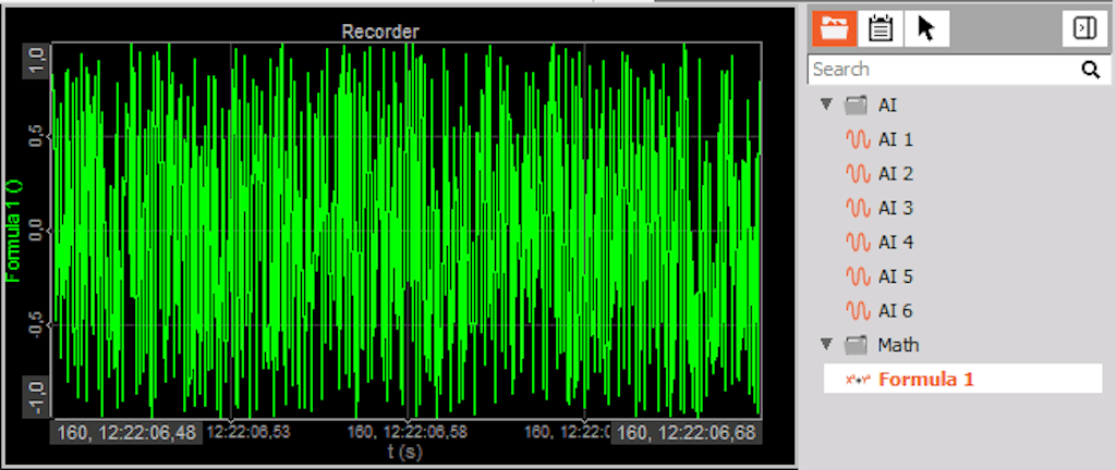 Single assigned input channel on recorder display widget