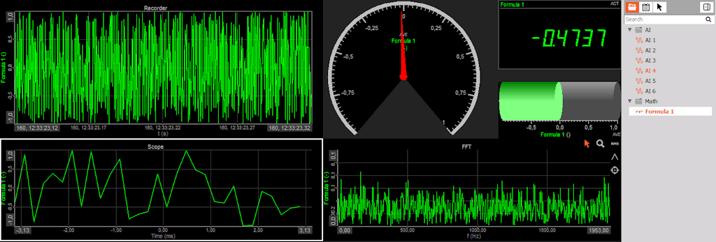 The same input channel assigned to multiple display widgets