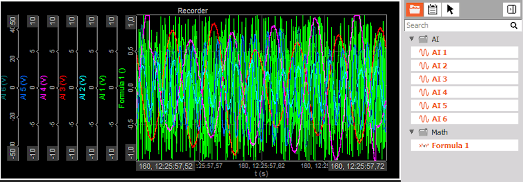 Multiple assigned input channel on recorder display widget