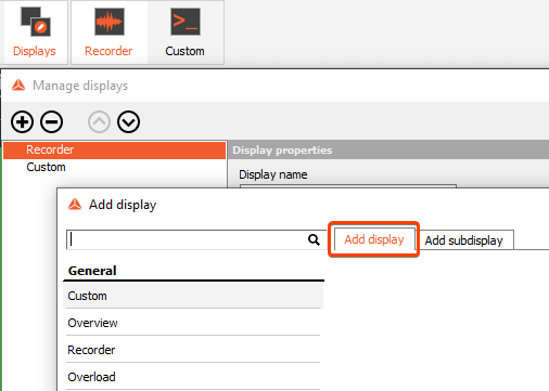 Adding a new custom visual display as main display in DewesoftX Adding a new custom visual display as main display in DewesoftX