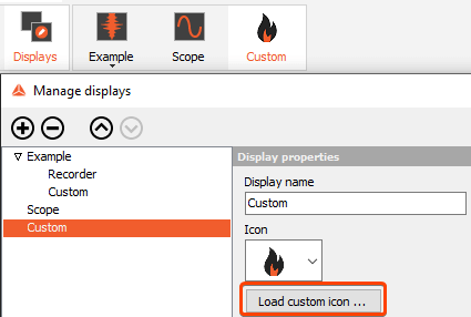 Loading a custom display icon in DewesoftX Loading a custom display icon in DewesoftX