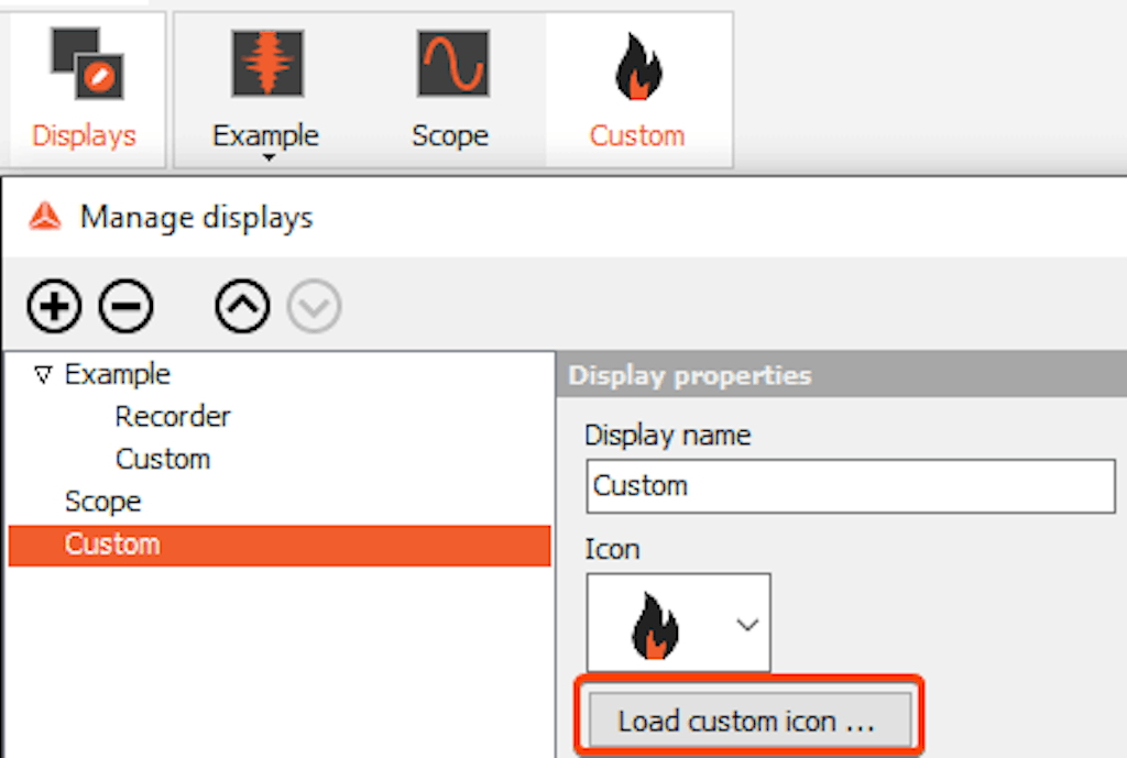 Loading a custom display icon in DewesoftX