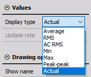 DewesoftX display widget dipsplay type option DewesoftX display widget dipsplay type option