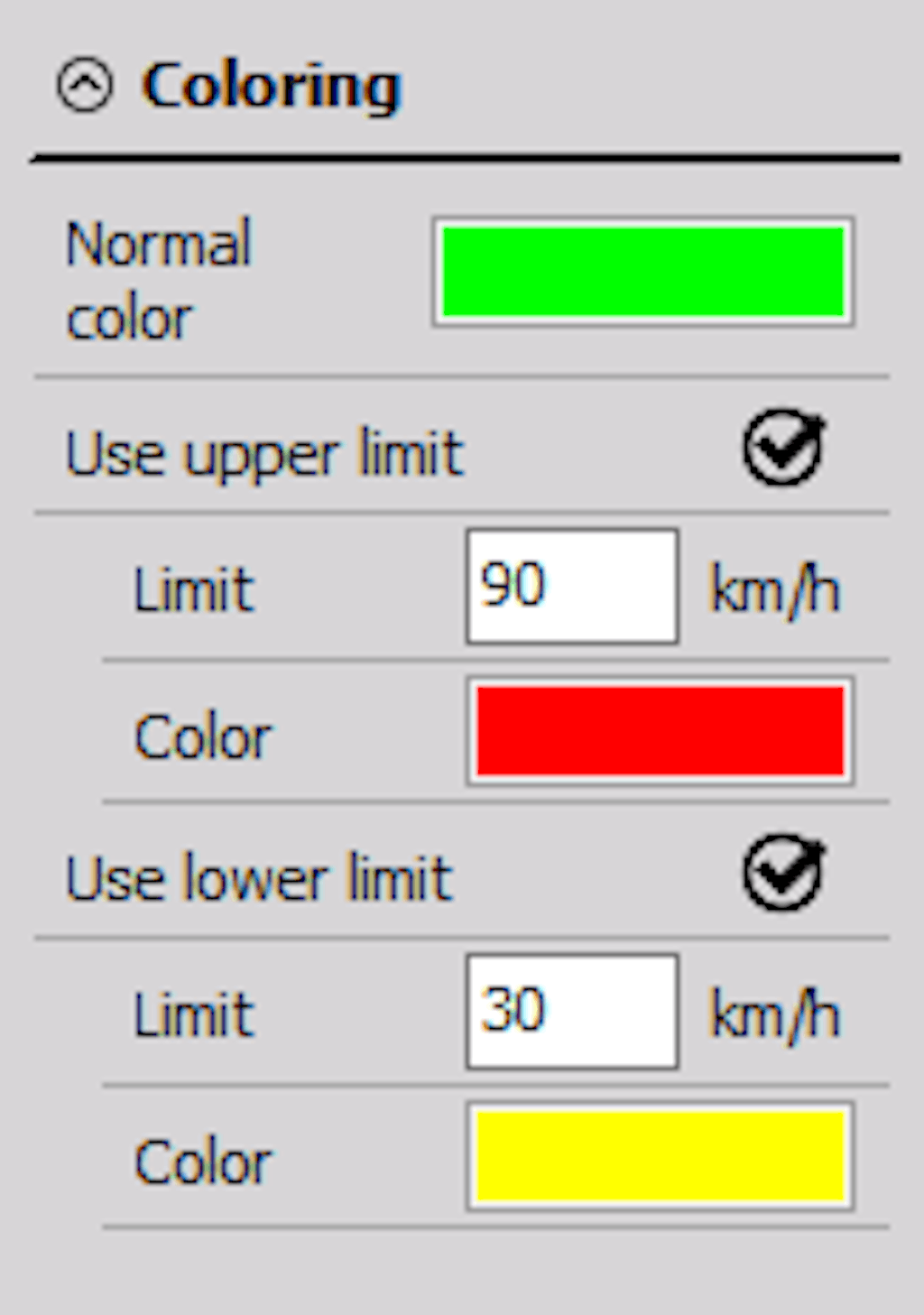 Defining the upper and lower alarm limits in DewesoftX display widget