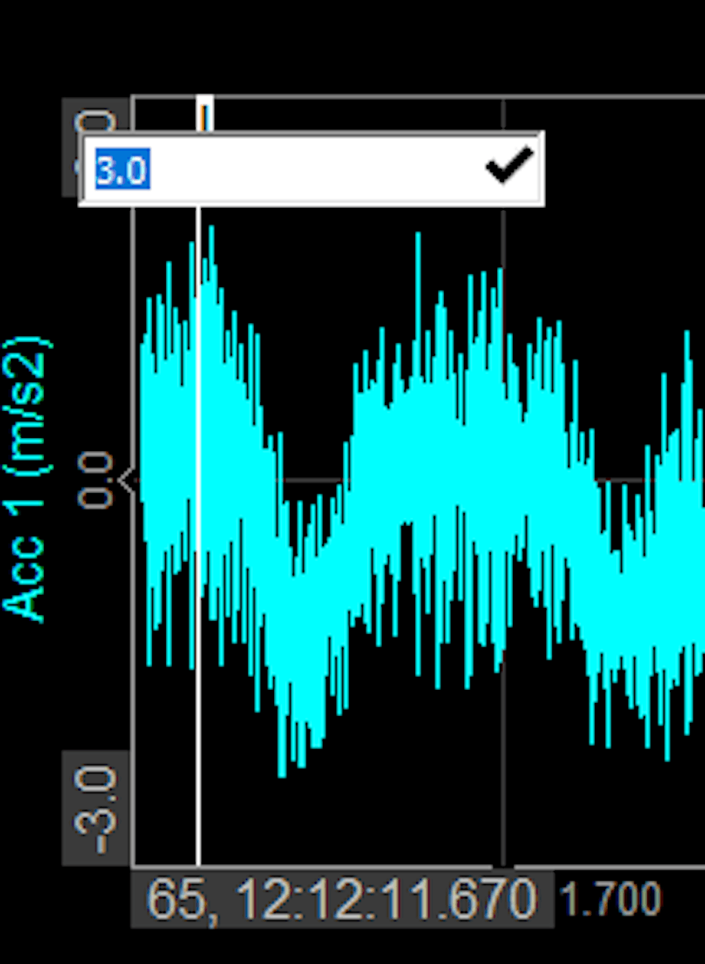 Manually entering Y-scaling values on DewesoftX display widget