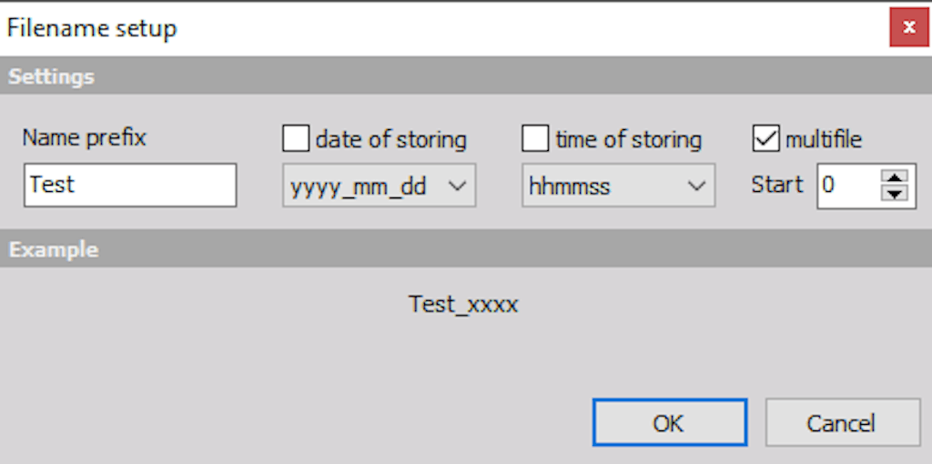 DewesoftX multifile name by the date and time