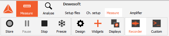 DewesoftX measure mode in Dewesoft DewesoftX measure mode in Dewesoft