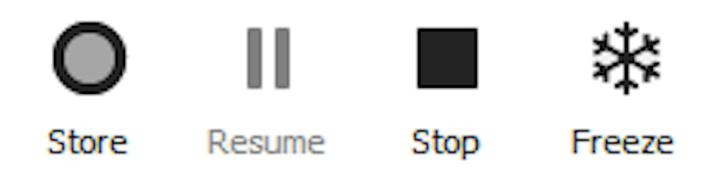 DewesoftX control buttons